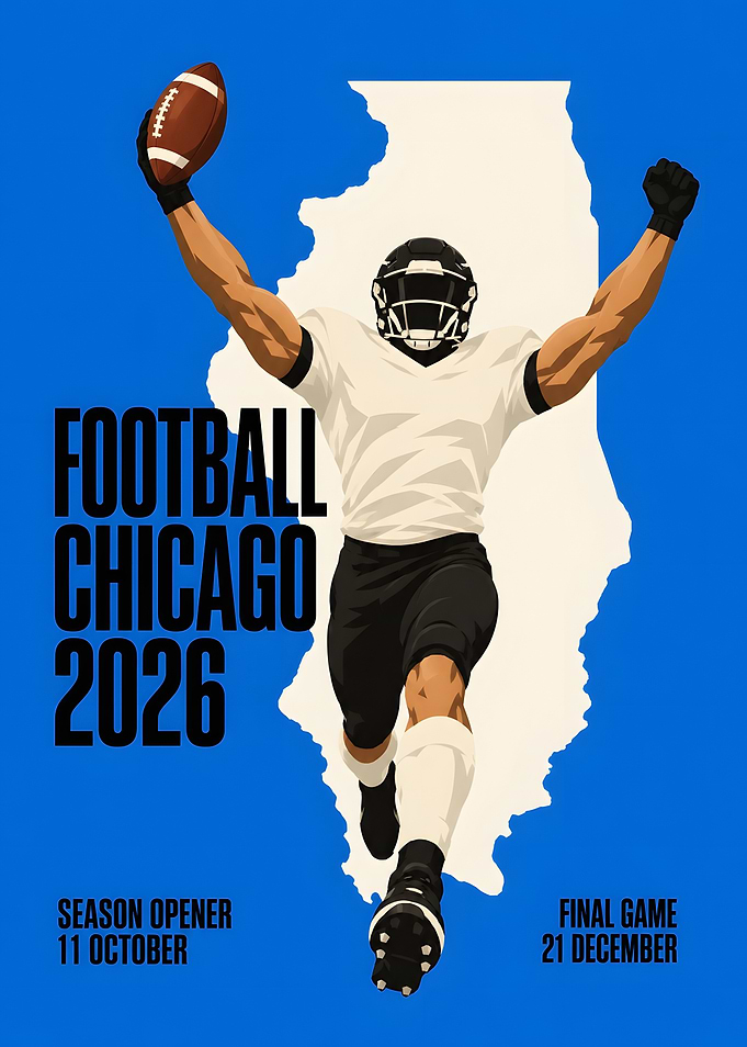 Chicago Football Touchdown Celebration Poster