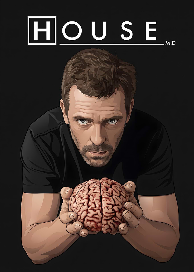 House M.D. Gregory House Brain Illustration