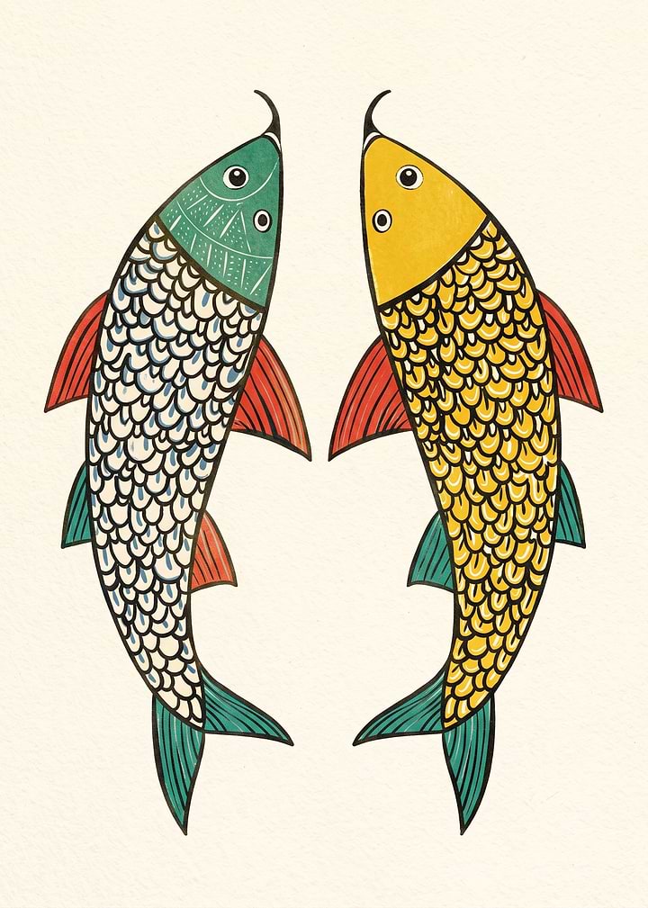 Traditional Madhubani Style Fish Art