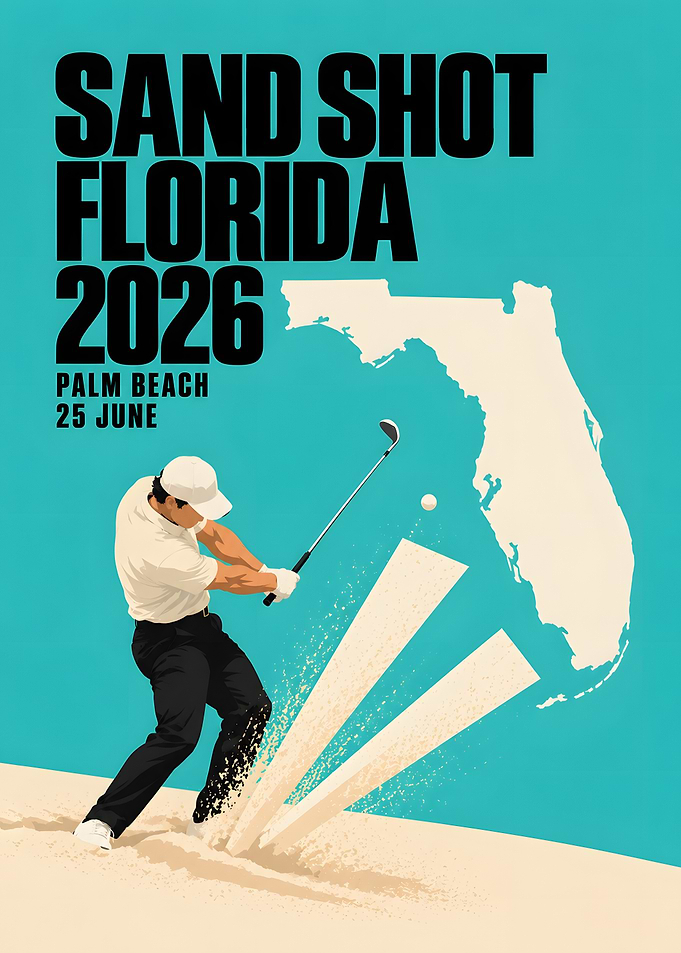 Florida Golf Bunker Sand Shot Retro Poster