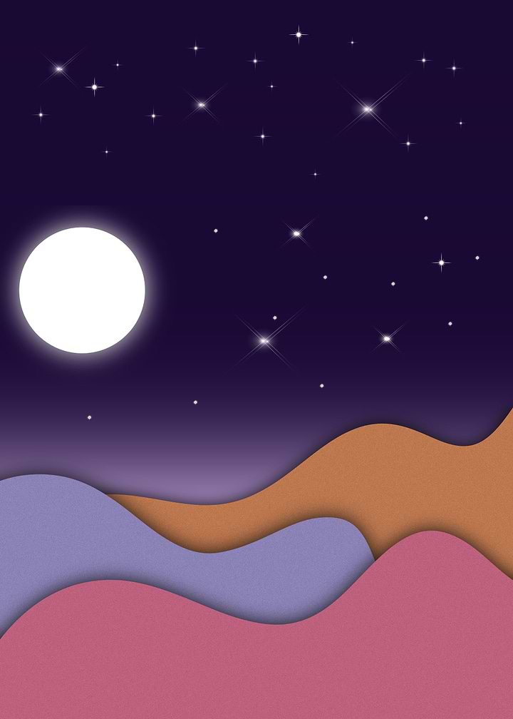 Paper Cutout Night Landscape