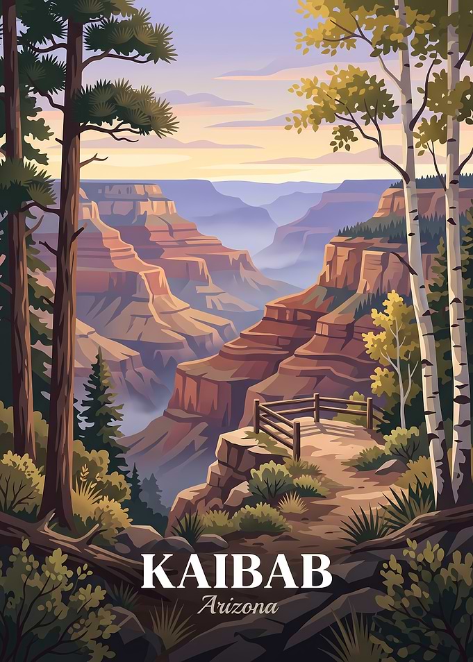 Kaibab Arizona Grand Canyon Travel Poster