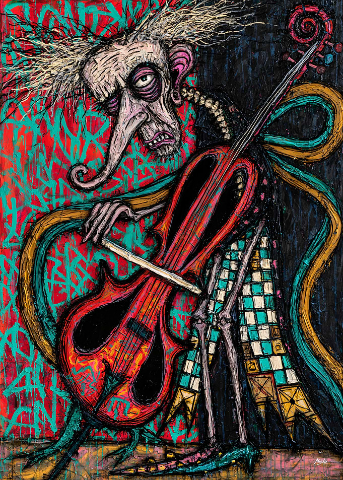 Crooked Bass Virtuoso - Grotesque String Musician