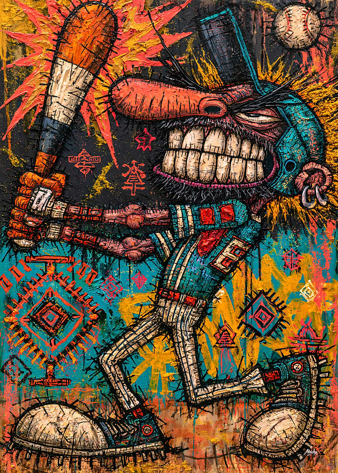 Furious Slugger - Grotesque Baseball Player