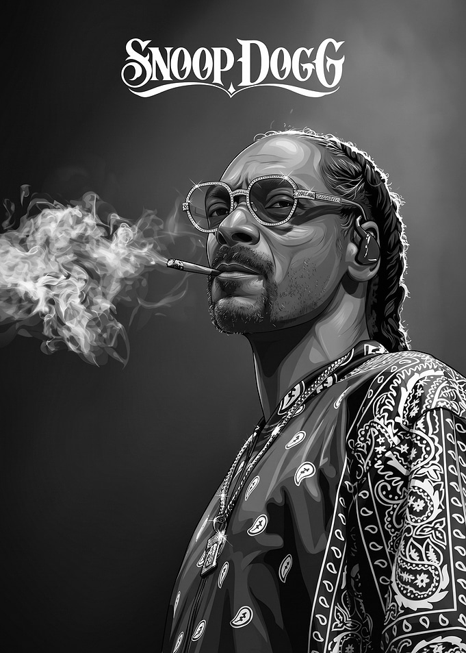 Snoop Dogg Black and White Portrait