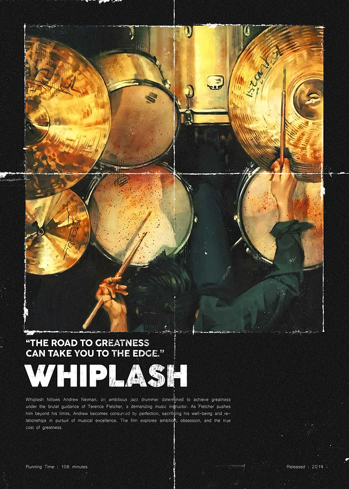 Whiplash Movie Poster Drummer Art