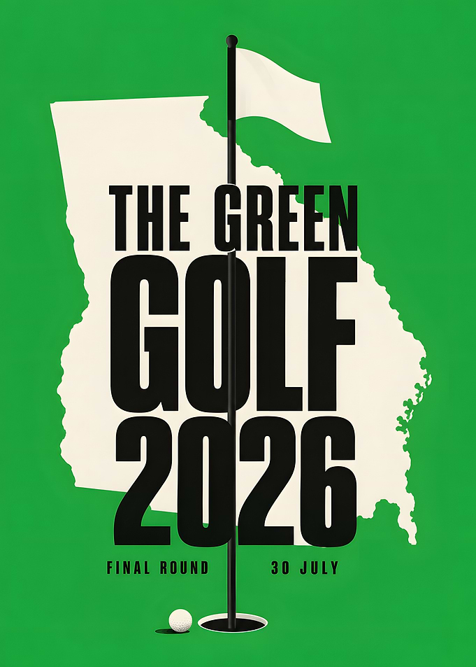 Georgia Golf Flagstick Final Round Green Poster