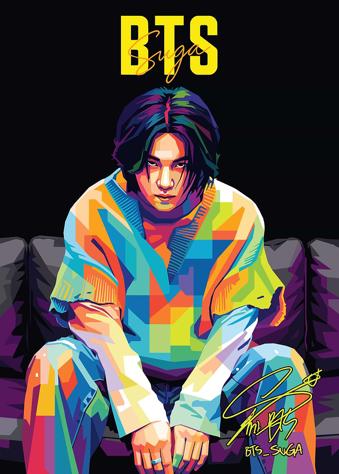 BTS Suga Pop Art Portrait
