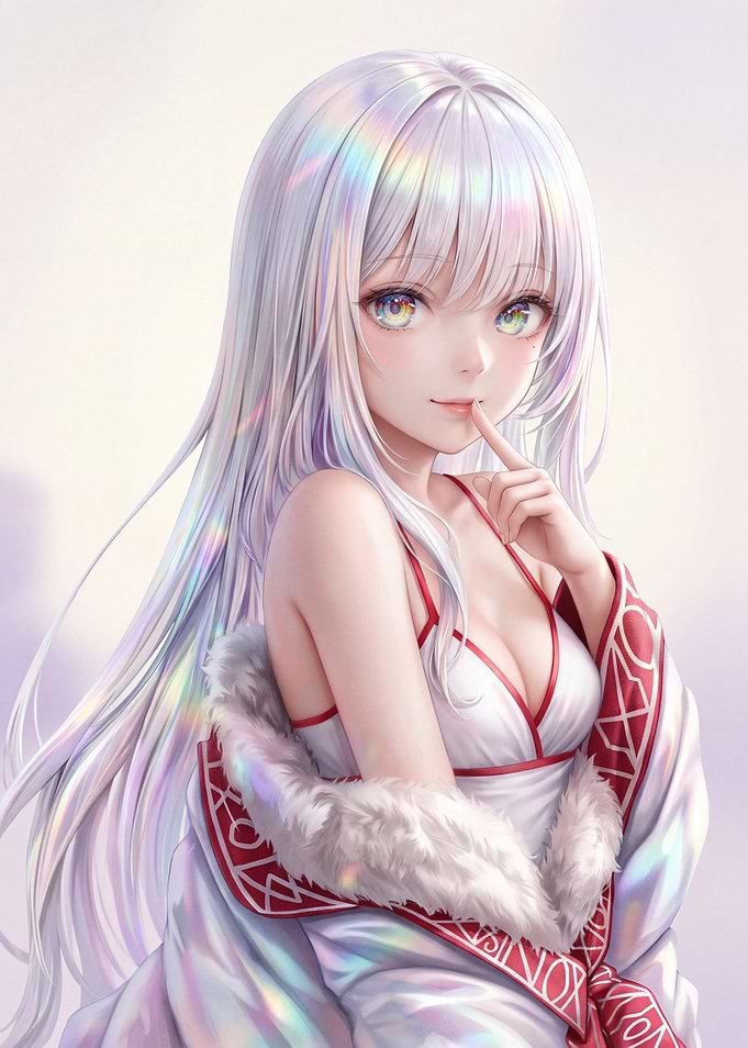 Anime Girl with Iridescent Hair