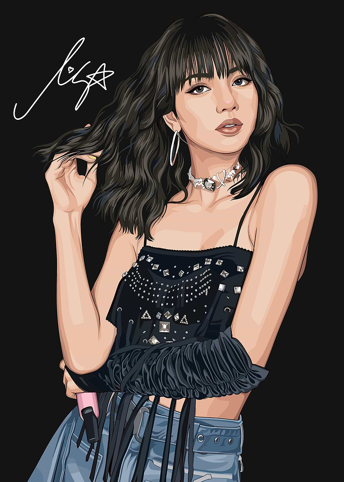 Digital Illustration of Lisa from Blackpink