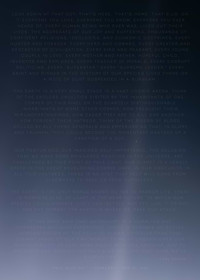 Pale Blue Dot Carl Sagan Quote