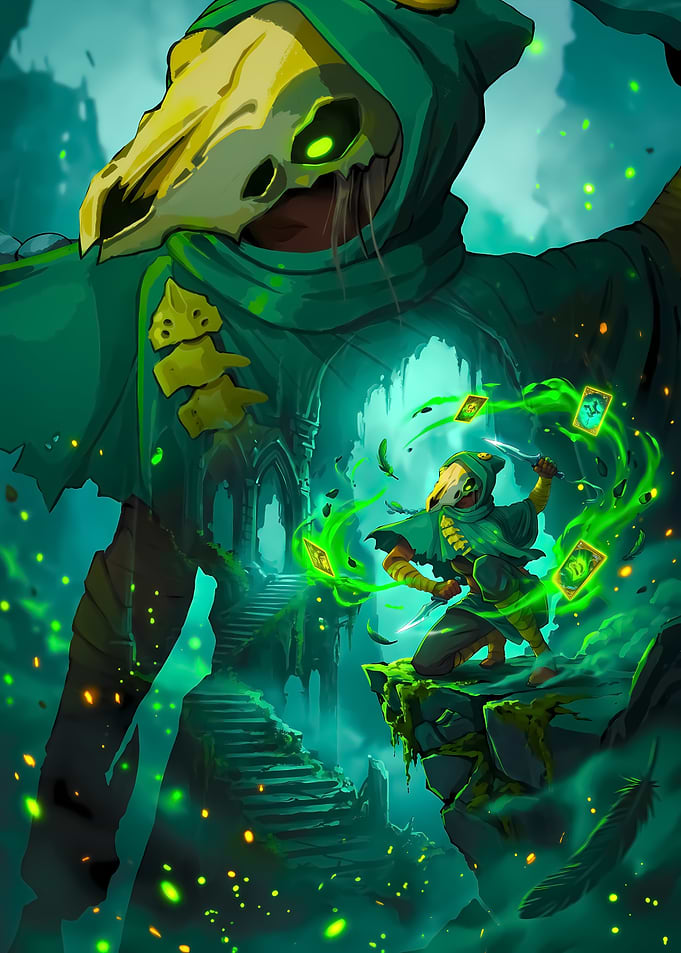 Skull-Masked Rogue Summoning Green Magic