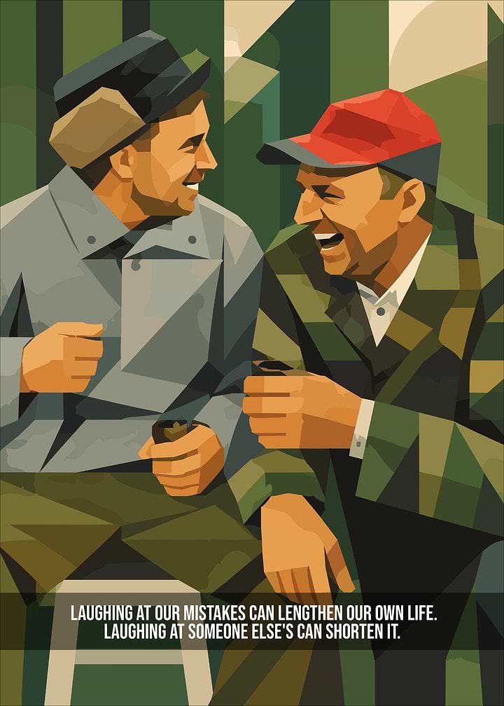 Two Men Laughing Inspirational Poster