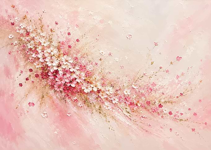 Soft Pink Floral Oil Painting