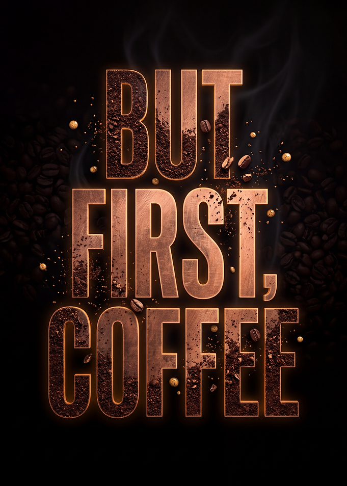 But First, Coffee Typography Poster