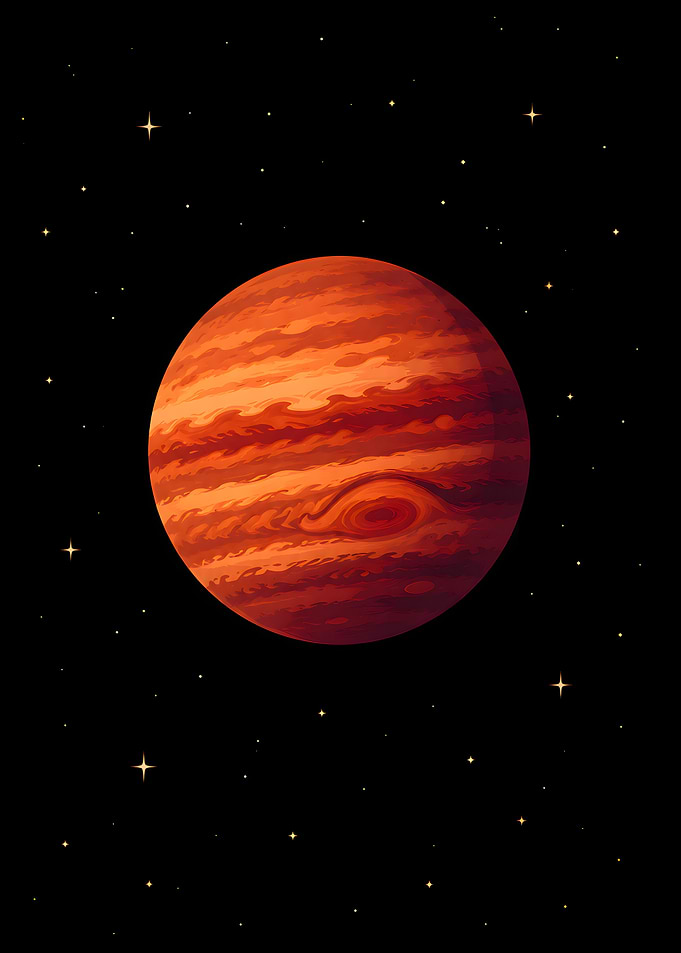 Stylized Illustration of Planet Jupiter