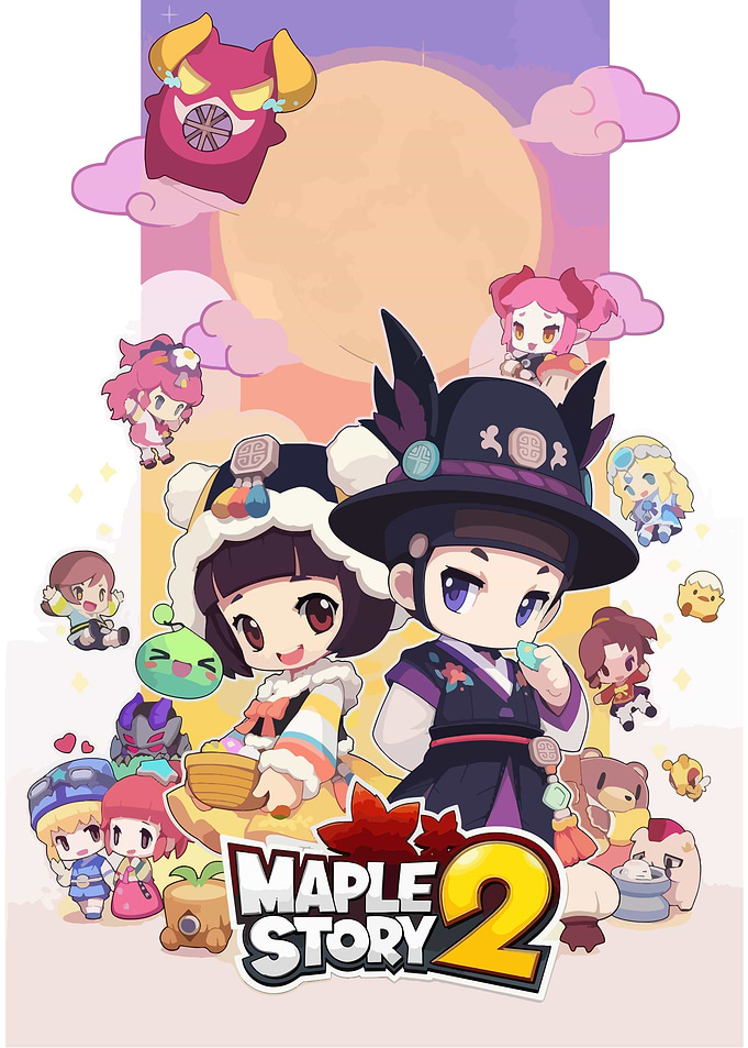 MapleStory 2 Chibi Character Illustration