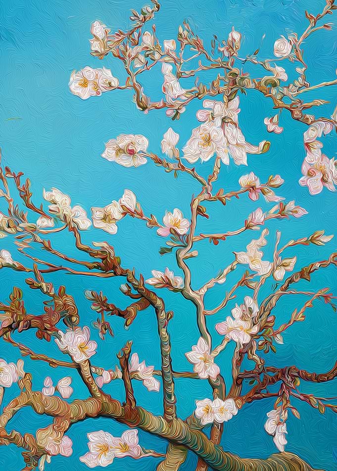 Almond Blossom Painting Style Art