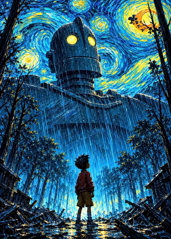 The Iron Giant Starry Night