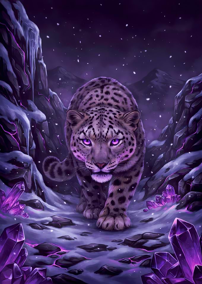 Mystical Purple Snow Leopard