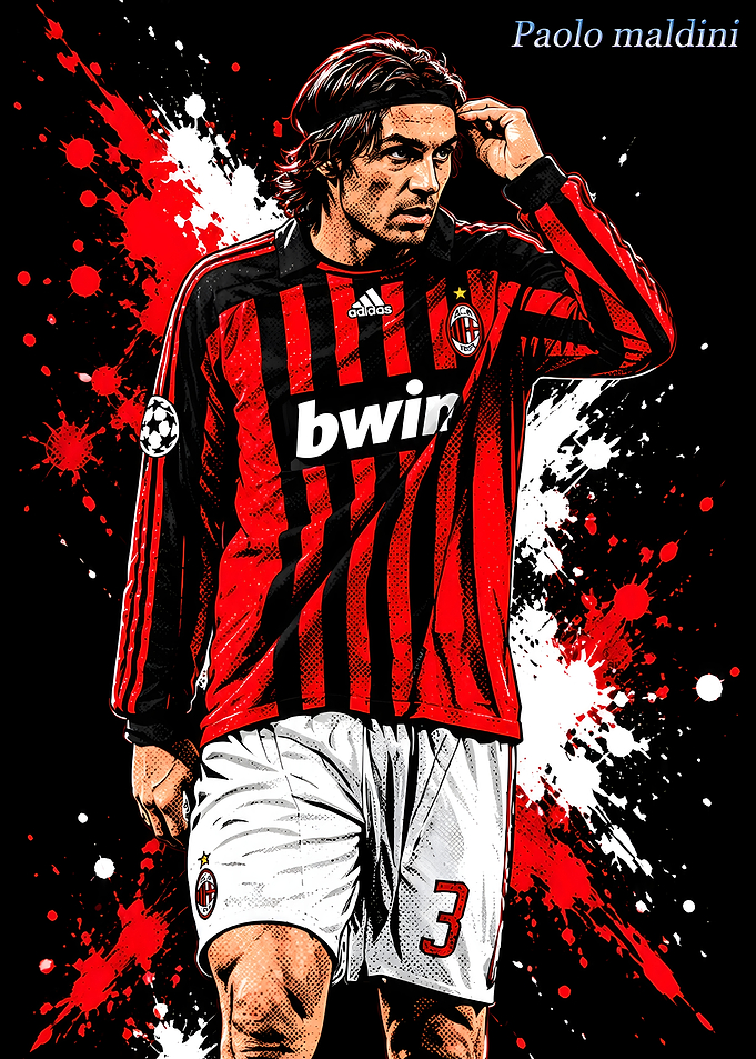 Paolo Maldini AC Milan Poster