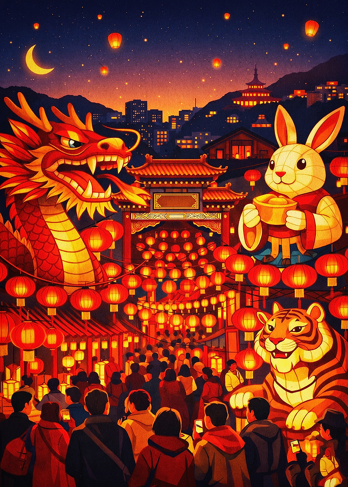 Lunar New Year Lantern Festival Art