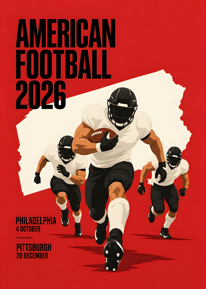 Pennsylvania American Football Charge Red Poster