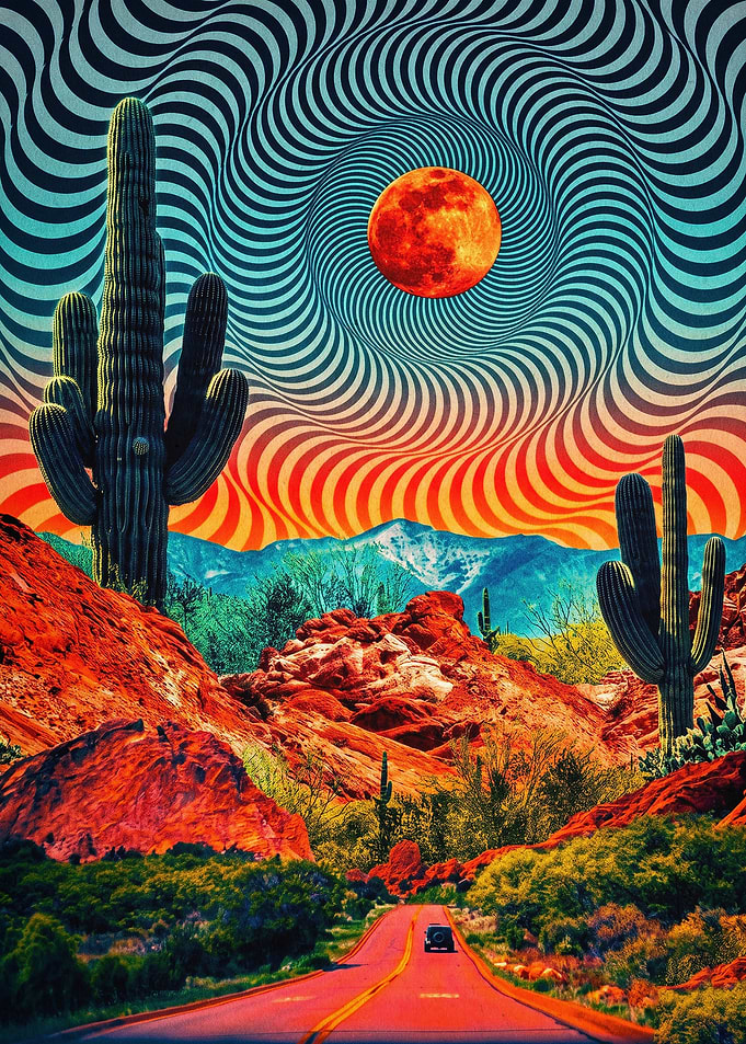 Desert Cactus Trip Trippy Art