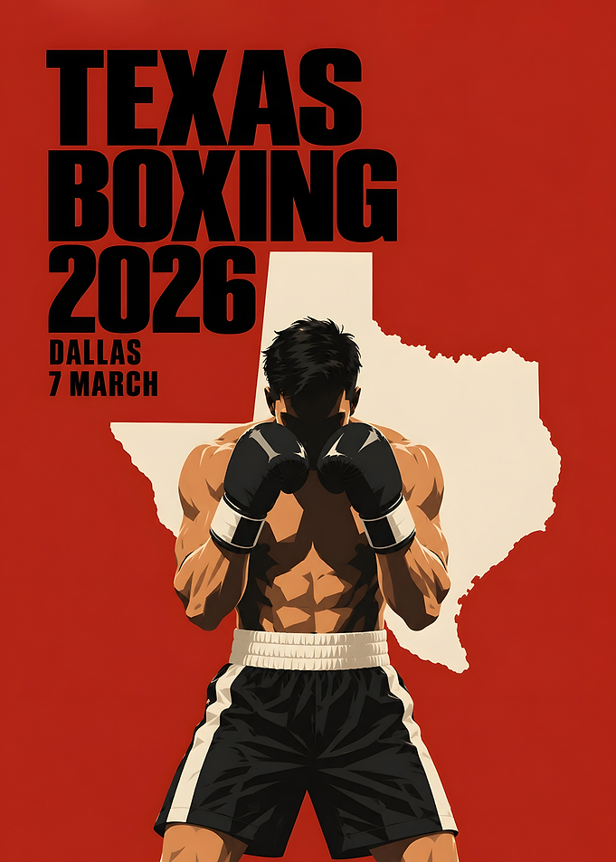 Texas Boxing Dallas Guard Stance Red Poster