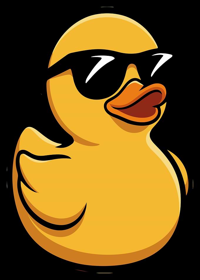 Cool Yellow Rubber Duck Illustration