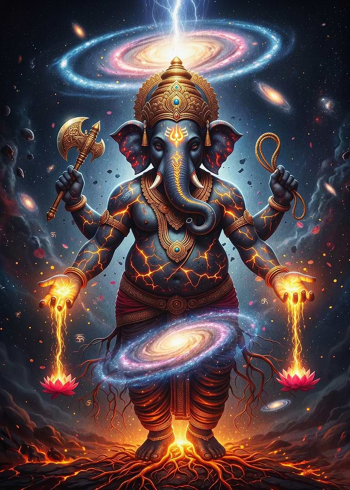 Ganesha Cosmic Galaxy Fantasy Art
