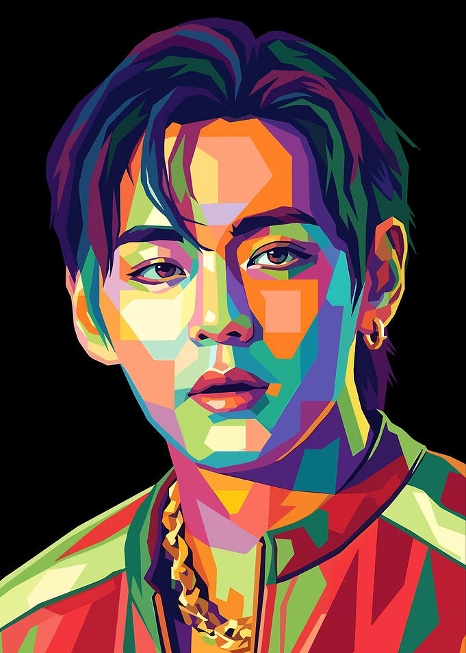 V BTS Pop Art Portrait