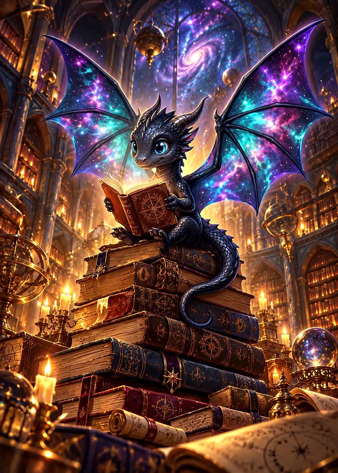 Baby Galaxy Dragon Reading Books