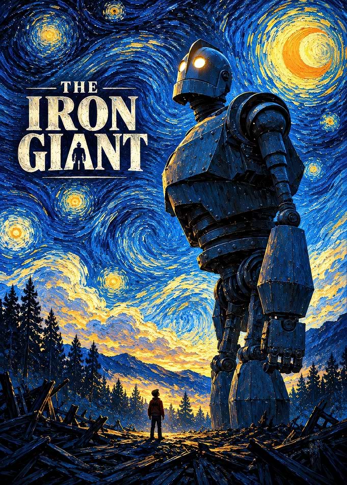 The Iron Giant Starry Night Poster