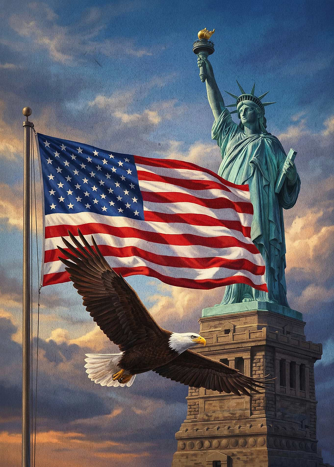 US Eagle Liberty Patriotic Art