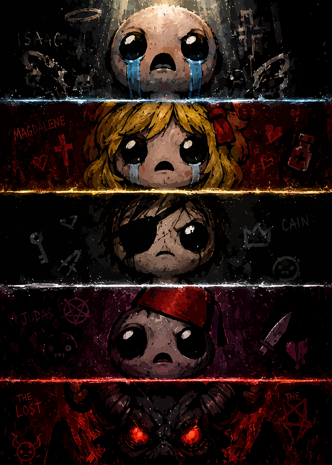 The Binding of Isaac Character Poster