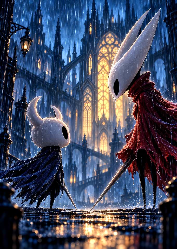 Hollow Knight and Hornet Confrontation