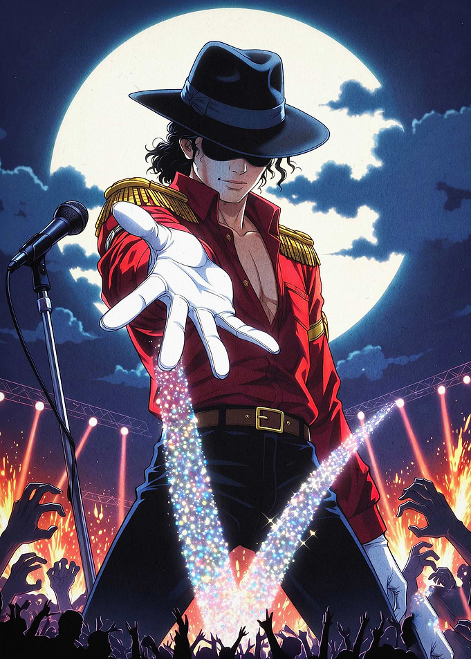 Pop Icon Stage Retro Anime Art