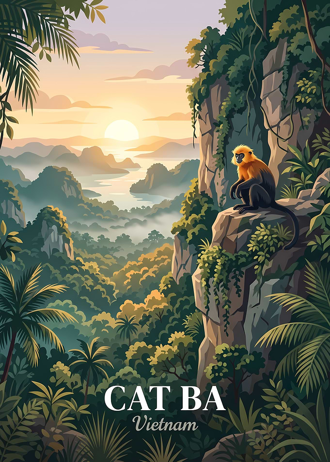 Cat Ba Vietnam Travel Poster