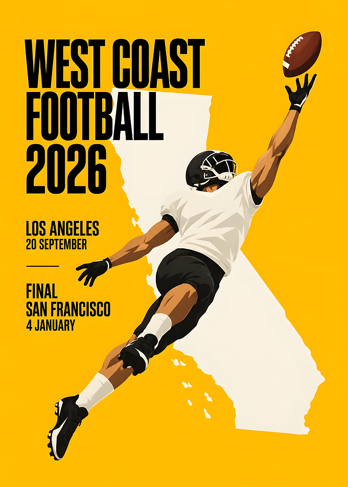 West Coast Football Diving Catch California Poster