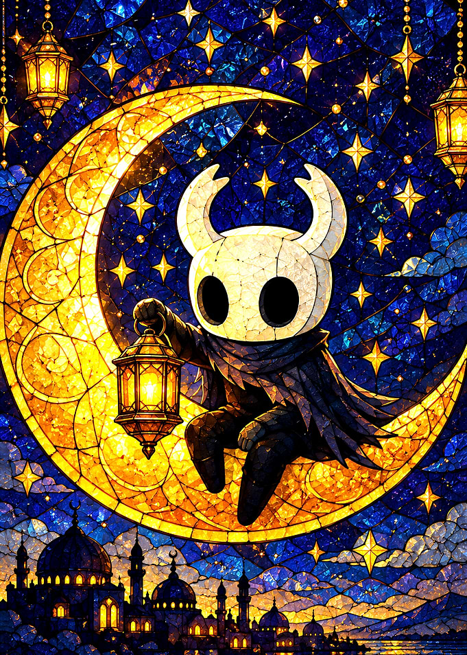 Hollow Knight Stained Glass Moon Art