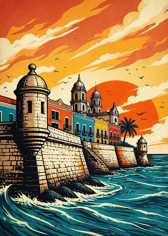 San Juan Retro Travel Poster
