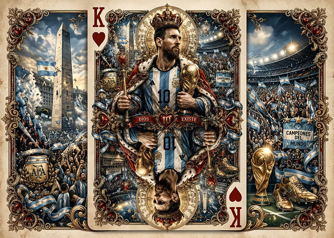 Lionel Messi King of Hearts Card