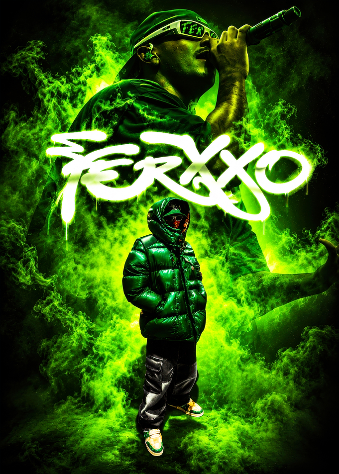 Feid Ferxxo Green Neon Poster