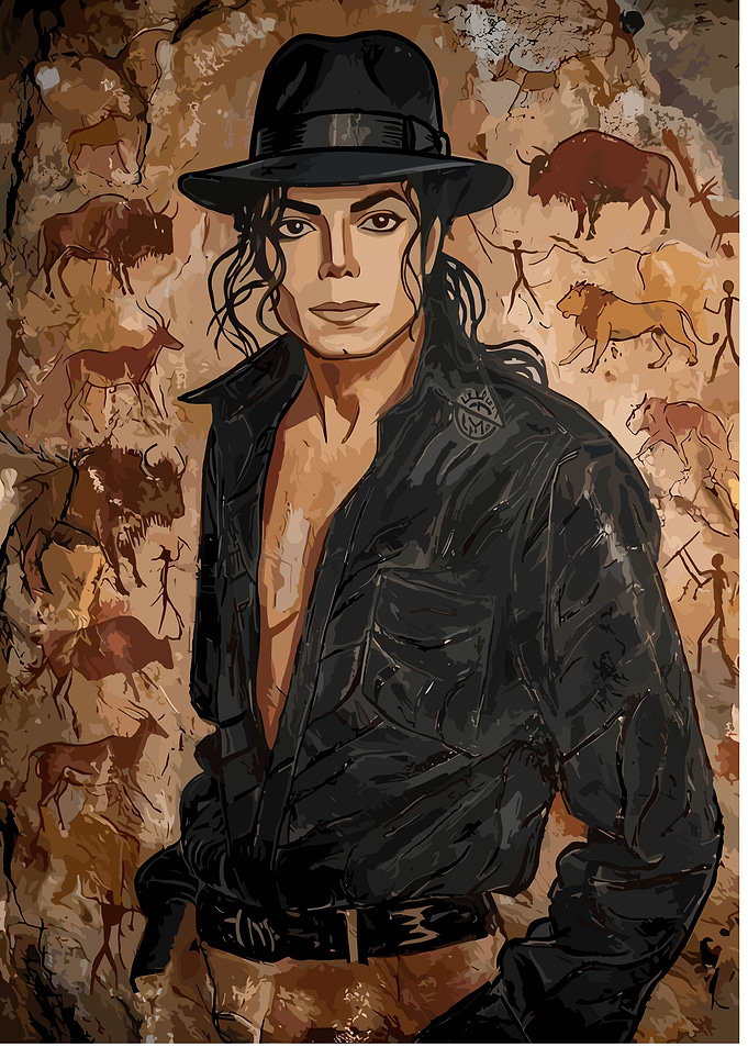 Michael Jackson Cave Painting Portrait