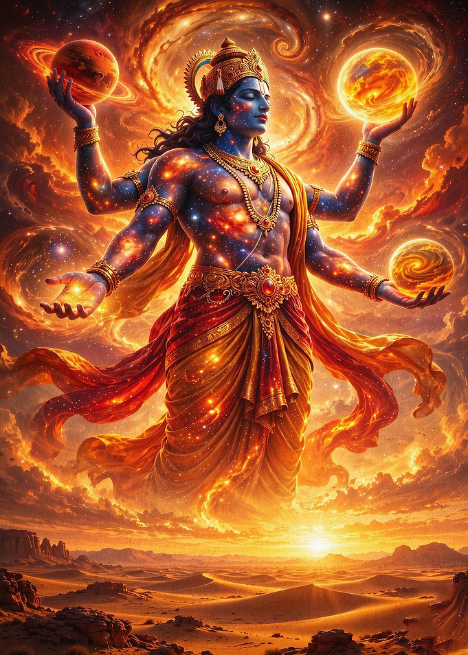 Vishnu Cosmic Deity Fantasy Art