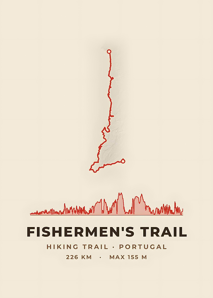 Fishermen's Trail Hiking Trail Map Vintage Topo Print
