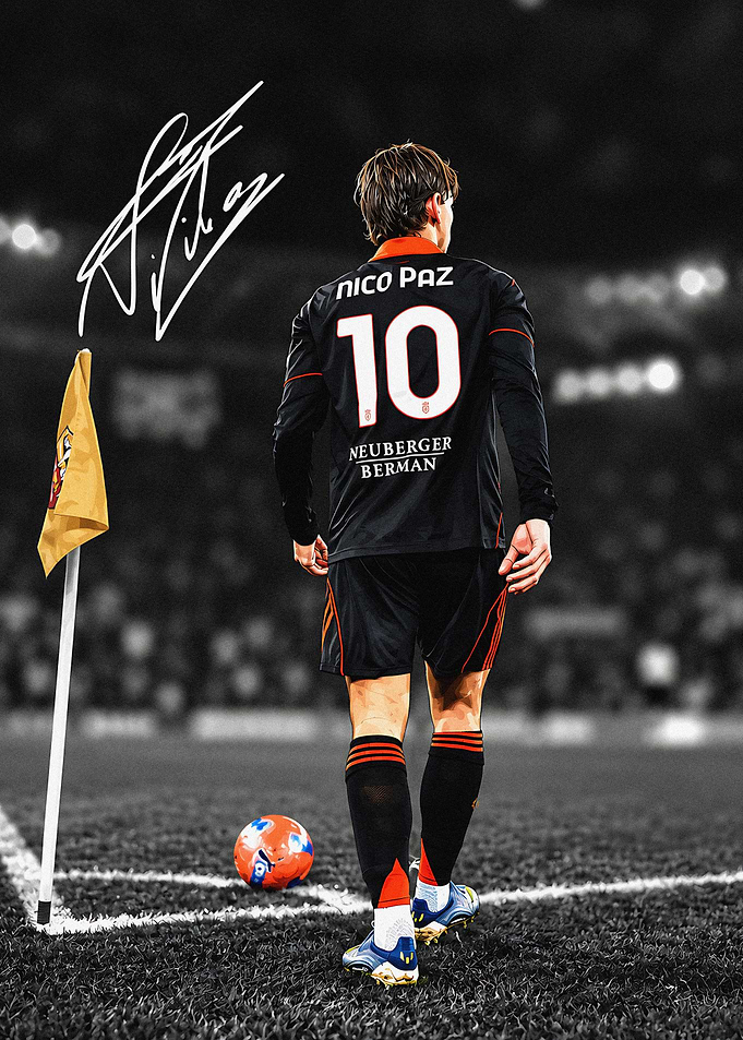 Nico Paz Soccer Player Poster