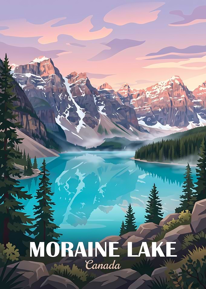 Moraine Lake Canada Travel Poster