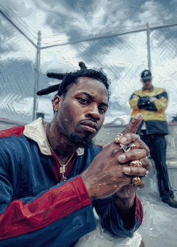 Denzel Curry Portrait Oil Painting